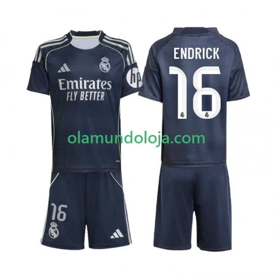 Camisola Real Madrid Endrick 16 Criança Equipamento Segundo 2025-2026 Manga Curta
